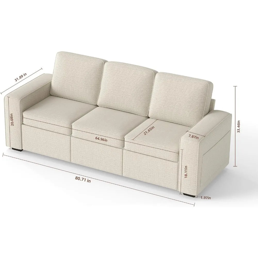 Elegant Chenille 3-Seater Sofa™